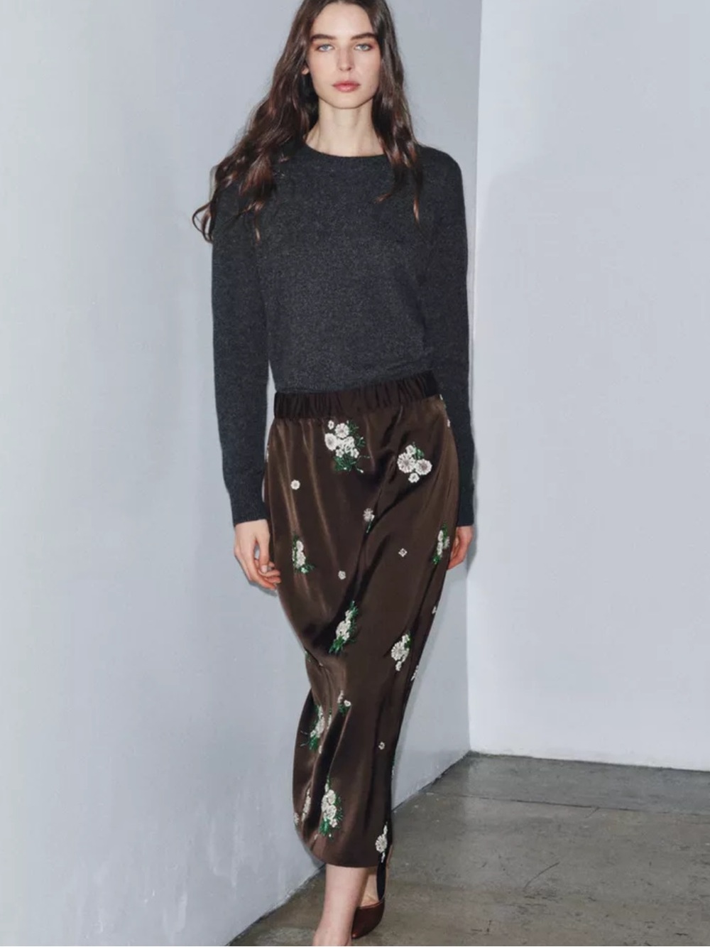 Zara NWT ZW Collection Limited Edition sequin embroidered midi skirt 2731/271 - Picture 12 of 14
